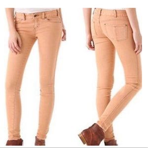 Free People Orange Skinny Leg Jeans